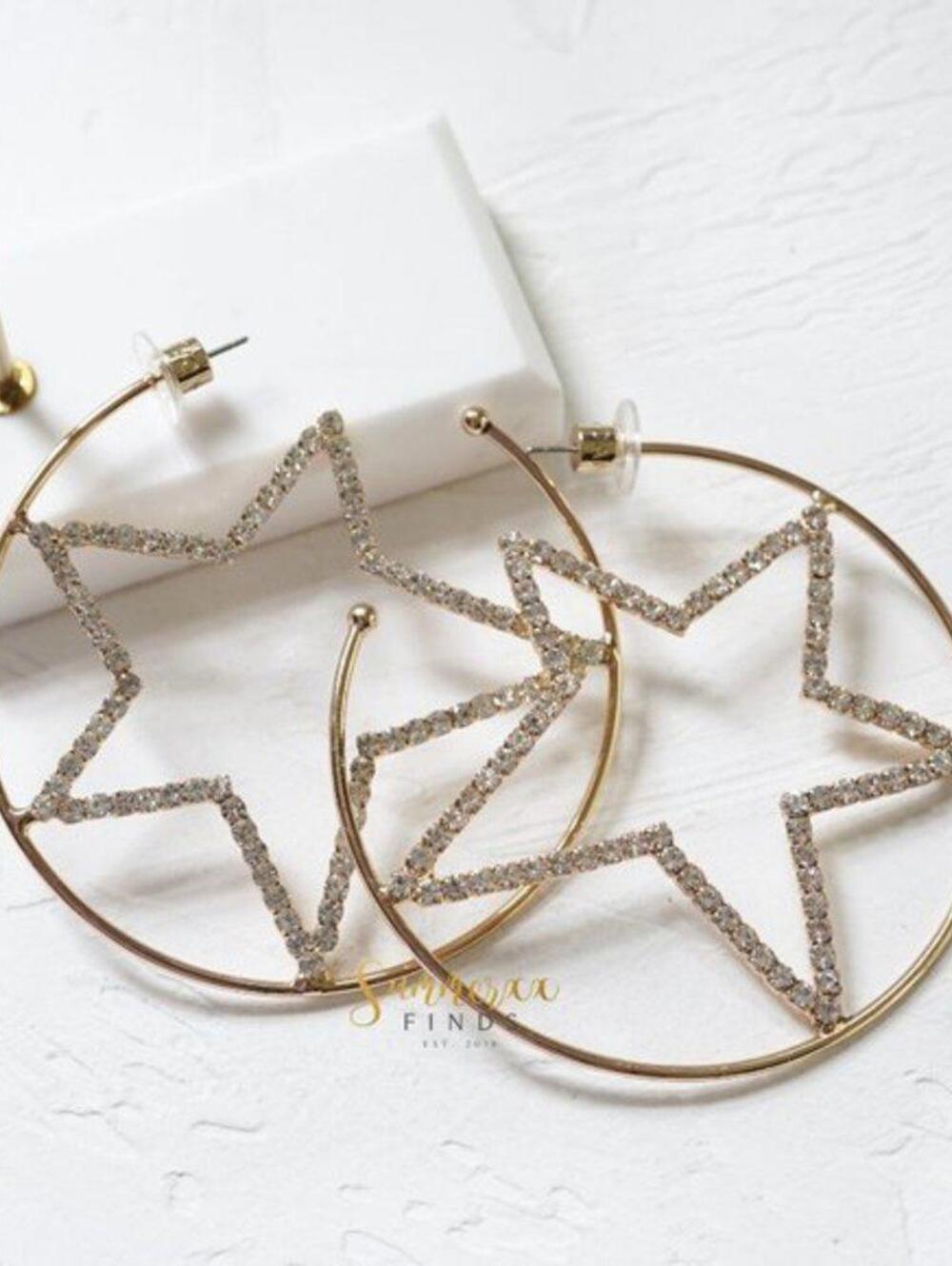 Dannijo Gabi Rhinestone Embellished Hoop Earrings